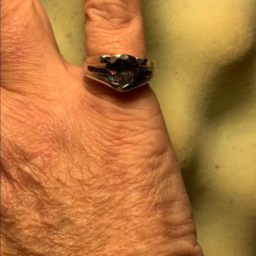 Trillion shaped Ametrine ring set in 925 Sterling